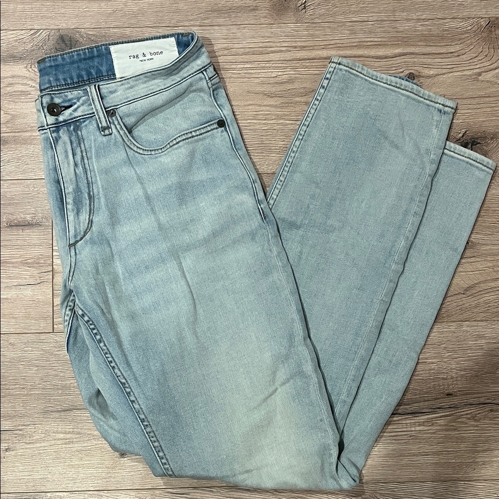 rag & bone Men's Faded Blue Slim Jeans